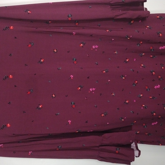 Nwt Old Navy Maroon Dress Long Bell Sleeves Size L - Picture 3 of 11